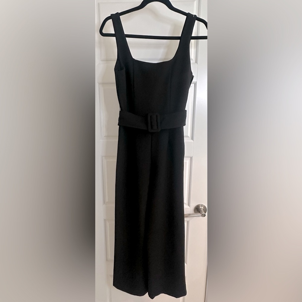 NWOT Willow by Anthro, Black Pant Jumpsuit Square Neck, size XS